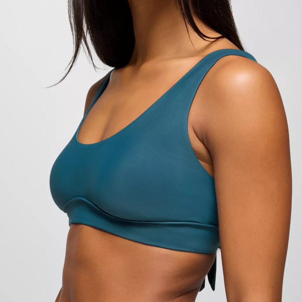 Prana Mallorca Swim Top Womens XS Catalina Lace Up Crisscross Back Bikini Sporty - Picture 3 of 9